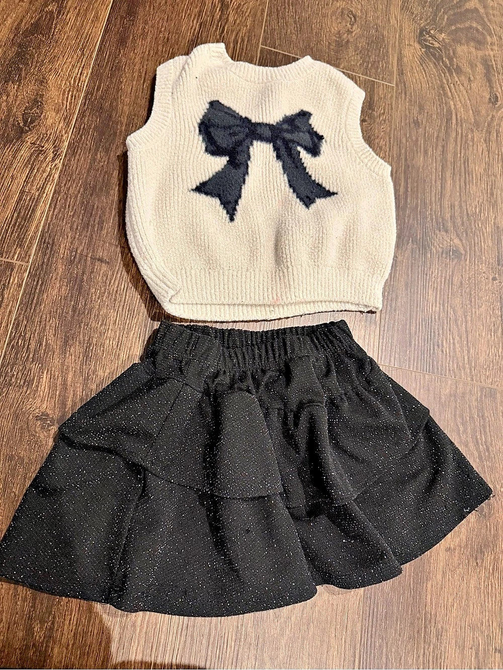 Primark Girls Bow Vest Skirt Set Size 3-4Y
